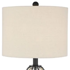 360 Lighting Eric Rustic Table Lamps Set Of 2 24" High Dark Bronze Blown Glass Gourd Burlap Fabric Drum Shade For Bedroom Living Room Bedside Office -360 Lighting GUEST 00298931 c076 4849 a4d4 30d6a86115cb