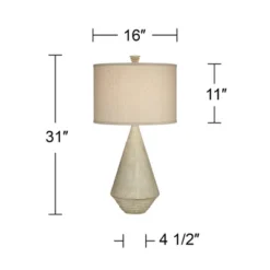 Pacific Coast Lighting Adelis 31" Tall Large Geometric Modern End Table Lamp Beige Faux Bleached Wood Finish Single Living Room Bedroom Bedside House -360 Lighting GUEST 00b989ea b1f7 4392 890c 9f49fb94fa06