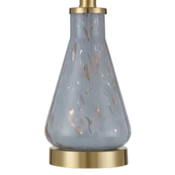 360 Lighting Alexia 20" High Small Modern Accent Table Lamps Set Of 2 Gold Blue Finish Glass White Shade Living Room Bedroom Bedside Nightstand House -360 Lighting GUEST 0123a89b 6d71 402c 850d dc16ddb79cd9