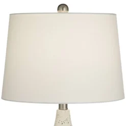360 Lighting 23 1/2" High Small Modern Coastal Accent Table Lamp Ivory Terrazzo Marble Single White Shade Living Room Bedroom Bedside Nightstand House -360 Lighting GUEST 01412c6a 7f50 4efd 9254 2178e445f7e3