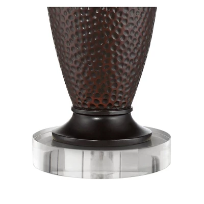 360 Lighting Cody Rustic Farmhouse Table Lamps Set Of 2 With Round Risers 27 1/2" Tall Oiled Bronze Hammered Oatmeal Drum Shade For Bedroom House Home 6 360 Lighting Cody Rustic Farmhouse Table Lamps Set Of 2 With Round Risers 27 1/2" Tall Oiled Bronze Hammered Oatmeal Drum Shade For Bedroom House Home - Image 4