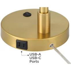 360 Lighting Brynn 25 1/2" High Industrial Desk Lamp Dual USB Port Gold Brass Finish Metal Single White Cone Shade Home Office Living Room Charging 13 360 Lighting Brynn 25 1/2" High Industrial Desk Lamp Dual USB Port Gold Brass Finish Metal Single White Cone Shade Home Office Living Room Charging -360 Lighting GUEST 0328edbb 2c32 4b84 9639 f0caf85cf3eb
