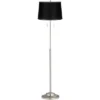 360 Lighting Abba Modern Floor Lamp Standing 66" Tall Brushed Nickel Silver Black Satin Tapered Drum Shade For Living Room Bedroom Office House Home -360 Lighting GUEST 0444db7c 4712 4bef a144 c5bfe58bf192