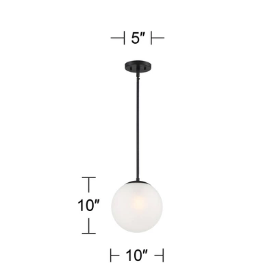 360 Lighting Ciana Black Mini Pendant 10" Wide Modern Orb Frosted Globe Glass Shade For Dining Room House Foyer Kitchen Island Entryway Bedroom Home 7 360 Lighting Ciana Black Mini Pendant 10" Wide Modern Orb Frosted Globe Glass Shade For Dining Room House Foyer Kitchen Island Entryway Bedroom Home - Image 5