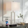 360 Lighting Todd Modern Table Lamp 30" Tall Steel Open Rectangle With USB And AC Power Outlet In Base White Shade For Bedroom Living Room Bedside -360 Lighting GUEST 0517378a 738f 4223 a15e b29e6679c1e5