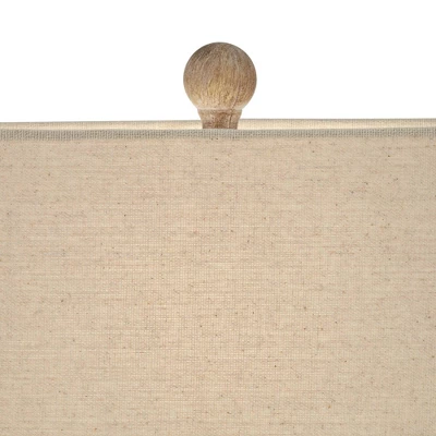 360 Lighting Caldwell Rustic Farmhouse Table Lamps 26 3/4" High Set Of 2 Earth Tone Hammered Oatmeal Fabric Rectangular Shade For Bedroom Living Room 4 360 Lighting Caldwell Rustic Farmhouse Table Lamps 26 3/4" High Set Of 2 Earth Tone Hammered Oatmeal Fabric Rectangular Shade For Bedroom Living Room - Image 2