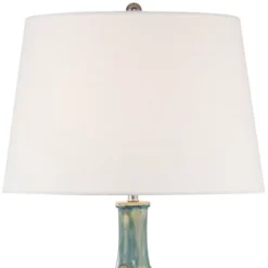360 Lighting Mid Century Modern Table Lamps 26" High Set Of 2 Ceramic Teal Glaze Handcrafted White Empire Shade For Living Room (Colors May Vary) -360 Lighting GUEST 07e6cd7b f73c 49d4 9be1 669df2303246