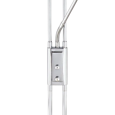 360 Lighting Perseus Modern Torchiere Floor Lamp With Reading Light 71 3/4" Tall Chrome Silver Metal LED Adjustable For Living Room Bedroom House Home 6 360 Lighting Perseus Modern Torchiere Floor Lamp With Reading Light 71 3/4" Tall Chrome Silver Metal LED Adjustable For Living Room Bedroom House Home - Image 4