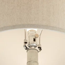 Pacific Coast Lighting Adelis 31" Tall Large Geometric Modern End Table Lamp Beige Faux Bleached Wood Finish Single Living Room Bedroom Bedside House -360 Lighting GUEST 0a0ec505 ce3e 4c44 b3b1 929a98e41c1e