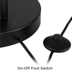 360 Lighting Cora Modern Industrial 72" Tall Arc Floor Lamp With Smart Socket Black Metal White Drum Shade For Living Room Reading -360 Lighting GUEST 0a424458 0b6c 4aeb 9009 e2448c019225 2