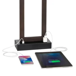 360 Lighting Todd Modern Table Lamps 30" Tall Set Of 2 Bronze With USB And AC Power Outlet In Base Oatmeal Shade For Bedroom Living Room Bedside Desk -360 Lighting GUEST 0ac4e8f0 9804 47ad b716 015366bb144a