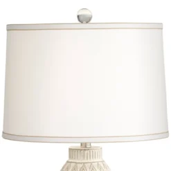 360 Lighting Cullen 31" Tall Large Modern Coastal End Table Lamp Beige Almond Ceramic Single White Shade Living Room Bedroom Bedside Nightstand House -360 Lighting GUEST 0adc7192 b7e0 450d 80cb b4aa798e7e9b