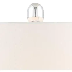 360 Lighting Sergio Modern Table Lamps Set Of 2 With Square Risers 24 1/2" High Acrylic USB Port White Drum Shade For Bedroom Living Room Desk House