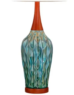 360 Lighting Rocco Modern Mid Century Table Lamps 30" Tall Set Of 2 Blue Teal Glaze Ceramic Linen Drum Shade For Bedroom Living Room Nightstand Home -360 Lighting GUEST 0c744fad c8b3 482c 9cd3 91e475780e74