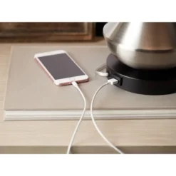 360 Lighting Simon Modern Table Lamps 25 1/2" High Set Of 2 Brushed Nickel With USB Charging Port White Fabric Drum Shade For Bedroom Living Room Desk -360 Lighting GUEST 0e8058ba 988e 4f58 8953 8c285bebfdfa