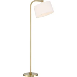 360 Lighting Serra Modern 64" Tall Standing Floor Lamps Set Of 2 Lights Curved Chairside Arc Foot Switch Offset Arm Metal Warm Gold Finish Living Room -360 Lighting GUEST 0ecdd1fa e253 45c5 a924 5612abccaf9a