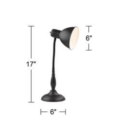 360 Lighting Breck Desk Table Lamp 17" High Dark Bronze Metal Adjustable Gooseneck Arm For Bedroom Bedside Nightstand Office Kids Family House Home -360 Lighting GUEST 0edaa702 ce76 4c85 9ebd 5dd733a2f7d6