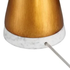 360 Lighting Sterling 27 3/4" Tall Modern Table Lamp Pull Chain Gold Finish Marble Single White Shade Living Room Bedroom Bedside Nightstand House -360 Lighting GUEST 0fa3923c c732 43a5 b93a bdcc266b415b