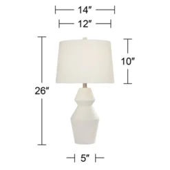 360 Lighting Modern Table Lamps 26" High Set Of 2 White Gourd Fabric Tapered Drum Shade For Bedroom Living Room House Home Bedside Nightstand Office 17 360 Lighting Modern Table Lamps 26" High Set Of 2 White Gourd Fabric Tapered Drum Shade For Bedroom Living Room House Home Bedside Nightstand Office -360 Lighting GUEST 10b791ab fe56 407f a701 dd9eee1b1ed2