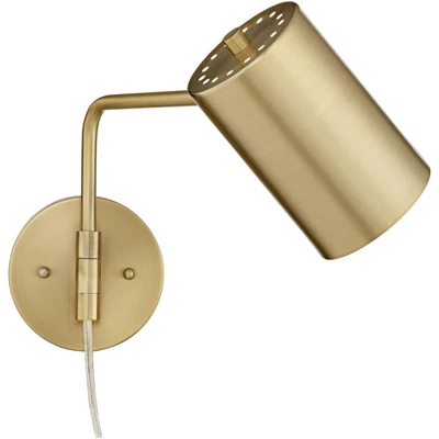 360 Lighting Carla Modern Swing Arm Wall Lamps Set Of 2 Brushed Brass Plug-in Light Fixture Up Down Cylinder Shade For Bedroom Bedside Living Room 8 360 Lighting Carla Modern Swing Arm Wall Lamps Set Of 2 Brushed Brass Plug-in Light Fixture Up Down Cylinder Shade For Bedroom Bedside Living Room - Image 6