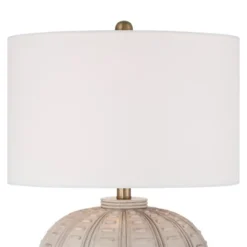 360 Lighting Keira 24" High Gourd Small Modern Coastal Table Lamp Beige Single White Shade Living Room Bedroom Bedside Nightstand House Office -360 Lighting GUEST 138db19f 5b70 4535 b8ef a543c36669fa