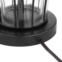 360 Lighting Hudson Rustic Accent Table Lamps 23" High Set Of 2 Bronze Clear Glass USB Charging Port Drum Shade For Bedroom Living Room Bedside Desk -360 Lighting GUEST 14169110 ccfb 45bf 8bbc 7f8feba20fc4