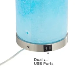 360 Lighting Modern Table Lamps 27 3/4" Tall Set Of 2 With USB Charging Port Blue Glass White Drum Shade For Living Room Bedroom 13 360 Lighting Modern Table Lamps 27 3/4" Tall Set Of 2 With USB Charging Port Blue Glass White Drum Shade For Living Room Bedroom -360 Lighting GUEST 145e9eac 6bd4 4b4c b34f 0a9cf9f4ae2d