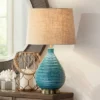 360 Lighting Kayley Modern Mid Century Table Lamp 24" High Sky Blue Glaze Textured Ceramic Linen Tapered Drum Shade For Bedroom Living Room Bedside 1 360 Lighting Kayley Modern Mid Century Table Lamp 24" High Sky Blue Glaze Textured Ceramic Linen Tapered Drum Shade For Bedroom Living Room Bedside -360 Lighting GUEST 17739543 387a 454d 92ad ce8fa94884c3