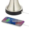 360 Lighting Seymore Modern Table Lamps 26" High Set Of 2 Silver With USB Charging Port LED Touch On Off Black Faux Silk Drum Shade For Bedroom Desk -360 Lighting GUEST 18aa9dde 1e7b 498b 9ee7 29446f9ecaca 2