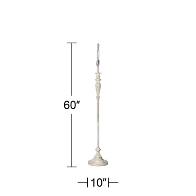360 Lighting Vintage Shabby Chic Floor Lamp 60" Tall Antique White Washed Burlap Drum Shade For Living Room Reading Bedroom Office 9 360 Lighting Vintage Shabby Chic Floor Lamp 60" Tall Antique White Washed Burlap Drum Shade For Living Room Reading Bedroom Office - Image 7
