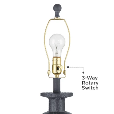 360 Lighting Glenwood 28" Tall Farmhouse Rustic Country Cottage Table Lamps Set Of 2 Charcoal Gray Living Room Bedroom Bedside Nightstand House 6 360 Lighting Glenwood 28" Tall Farmhouse Rustic Country Cottage Table Lamps Set Of 2 Charcoal Gray Living Room Bedroom Bedside Nightstand House - Image 4