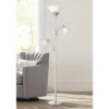 360 Lighting Jordan Modern Torchiere Floor Lamp With Side Lights 71 1/2" Tall Brushed Nickel Alabaster Glass Shade For Living Room Reading Bedroom -360 Lighting GUEST 19be6251 925f 445e a2d3 38499220a94d