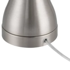 360 Lighting Koncave 24 1/2" High Modern Table Lamps Set Of 2 Silver Brushed Nickel Finish Metal White Shade Living Room Bedroom Bedside Nightstand -360 Lighting GUEST 1a21dbb1 ef71 4618 8d31 aa45b8568766