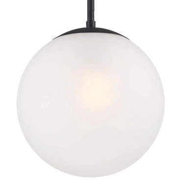 360 Lighting Ciana Black Mini Pendant 10" Wide Modern Orb Frosted Globe Glass Shade For Dining Room House Foyer Kitchen Island Entryway Bedroom Home 4 360 Lighting Ciana Black Mini Pendant 10" Wide Modern Orb Frosted Globe Glass Shade For Dining Room House Foyer Kitchen Island Entryway Bedroom Home - Image 2