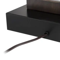 360 Lighting Todd Modern Table Lamp 30" Tall Bronze Rectangular With USB And AC Power Outlet In Base Oatmeal Fabric Shade For Living Room Office House -360 Lighting GUEST 1eaed240 6084 4cb9 8d9f 6da10f11985a