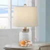 360 Lighting Coastal Accent Table Lamp With Table Top Dimmer Fillable 20.5" High Clear Glass Canister Off White Drum For Living Room Bedroom -360 Lighting GUEST 20d77bf2 9d02 4d03 a787 a83b85ee2d13