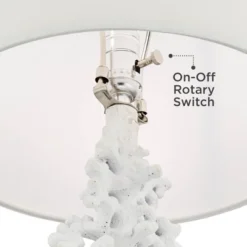 360 Lighting Avery 29 1/2" Tall Faux Coral Modern Coastal End Table Lamps Set Of 2 White Living Room Bedroom Bedside Nightstand House Office -360 Lighting GUEST 21384fad 7ac2 439c 83be 333601bba7e1