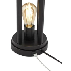 360 Lighting Marcel Industrial Table Lamps Set Of 2 With Round Risers 24 1/4" High Black LED Nightlight USB Port Natural Shade For Living Room Desk -360 Lighting GUEST 2288e42b ee03 4a50 b66e 668f2cff9576