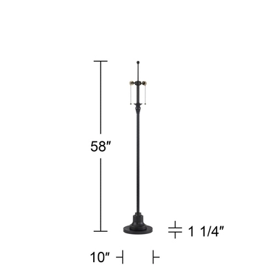 360 Lighting Dyna Traditional 58" Tall Standing Floor Lamp Base Skinny Pole Pull Chain Metal Black Finish Living Room Bedroom House Reading Office 5 360 Lighting Dyna Traditional 58" Tall Standing Floor Lamp Base Skinny Pole Pull Chain Metal Black Finish Living Room Bedroom House Reading Office - Image 3