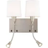 360 Lighting Aoife 17" High Brushed Nickel Double Wall Sconce With Reading Light -360 Lighting GUEST 23fe8240 10fe 4da1 b7ee a1307e67cb2f