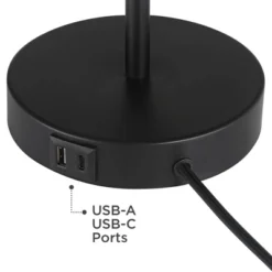 360 Lighting Piper 24" High Gooseneck Small Modern Desk Lamps Set Of 2 USB Port Black Metal Home Office Living Room Charging Bedroom Bedside -360 Lighting GUEST 2430ed50 2b91 45b5 89eb 2113c901267e