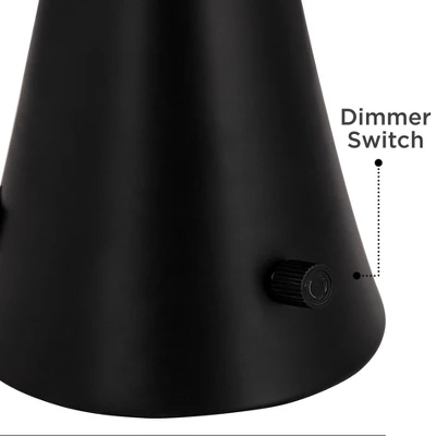 360 Lighting Karl Modern Table Lamps 28 1/4" Tall Set Of 2 Black Metal With USB And AC Power Outlet In Base Faux Silk Shade For Bedroom House Home 6 360 Lighting Karl Modern Table Lamps 28 1/4" Tall Set Of 2 Black Metal With USB And AC Power Outlet In Base Faux Silk Shade For Bedroom House Home - Image 4