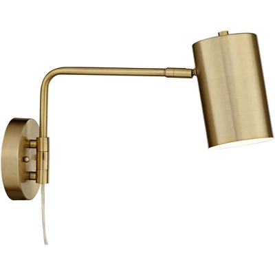 360 Lighting Carla Modern Swing Arm Wall Lamps Set Of 2 Brushed Brass Plug-in Light Fixture Up Down Cylinder Shade For Bedroom Bedside Living Room 9 360 Lighting Carla Modern Swing Arm Wall Lamps Set Of 2 Brushed Brass Plug-in Light Fixture Up Down Cylinder Shade For Bedroom Bedside Living Room - Image 7