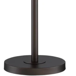 360 Lighting Modern Floor Lamp 56" Tall Dark Bronze Twin Arm Adjustable Gooseneck Neutral Cotton Drum Shade For Living Room Reading Bedroom -360 Lighting GUEST 257391b6 33a8 474c a8b9 3a92641973e3