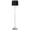 360 Lighting Abba Modern Floor Lamp Standing 66" Tall Brushed Nickel Silver Black Hardback Tapered Drum Shade For Living Room Bedroom Office House