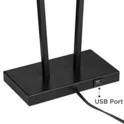 360 Lighting Cole Modern Table Lamps 27" Tall Set Of 2 Black Metal With USB Charging Ports White Rectangular Shade For Bedroom Living Room Bedside -360 Lighting GUEST 27d1aa8e d3fb 4128 9f92 988a3383baae