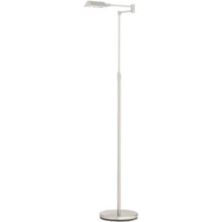 360 Lighting Zema Modern 49 1/2" Tall Standing Floor Lamps Set Of 2 Lights Swing Arm Pharmacy LED Adjustable Silver Metal Brushed Nickel Finish -360 Lighting GUEST 27e18a0d 926f 4631 a7d6 ec3032d83b65
