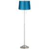 360 Lighting Abba Modern Floor Lamp Standing 66" Tall Brushed Nickel Turquoise Satin Tapered Drum Shade For Living Room Bedroom Office House Home -360 Lighting GUEST 28454930 9614 45b4 bb35 481176183160