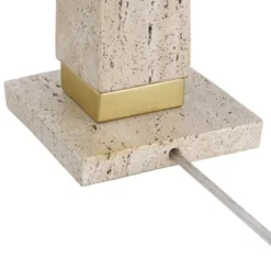 360 Lighting Lorena 29 1/4" Tall Modern Coastal End Table Lamp Pull Chain Sandstone Beige Brass Finish Metal Single White Shade Living Room Bedroom -360 Lighting GUEST 284b9815 2b15 4916 8577 4ba865fbb6af