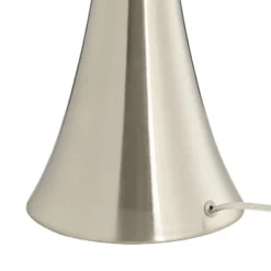 360 Lighting Rachel Art Deco Style Table Lamps 28" Tall Set Of 2 Column Silver Metal With Table Top Dimmers White Drum For Bedroom Living Room Bedside -360 Lighting GUEST 29bd0145 b137 42aa a5b3 7e0f421d2226